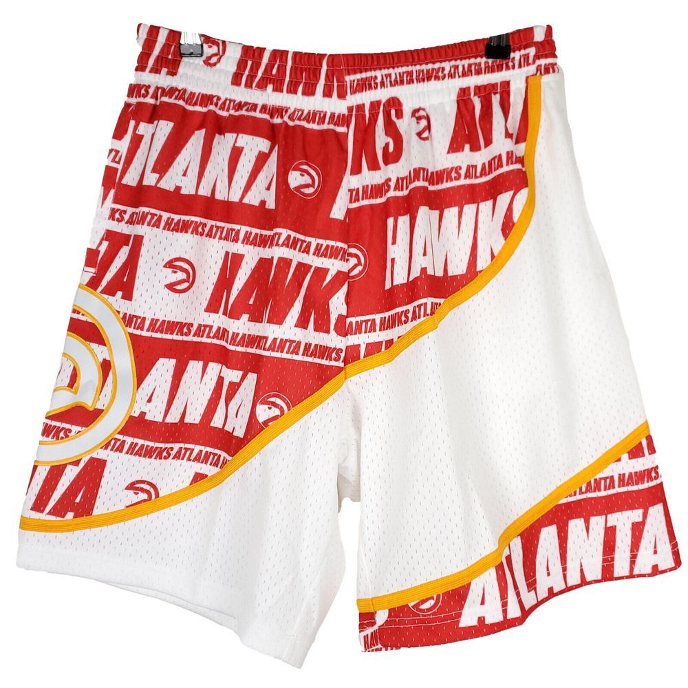 Atlanta Hawks Mitchell & Ness NBA‎ L Large Jersey Shorts Red White Yellow New